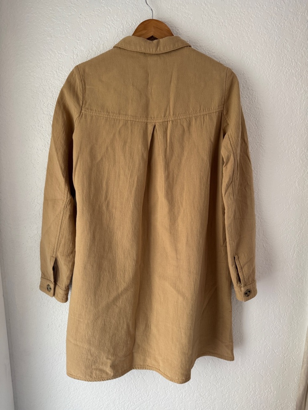 Zara Camel Button-Front Chore Jacket 100% Cotton - Picture 3 of 7